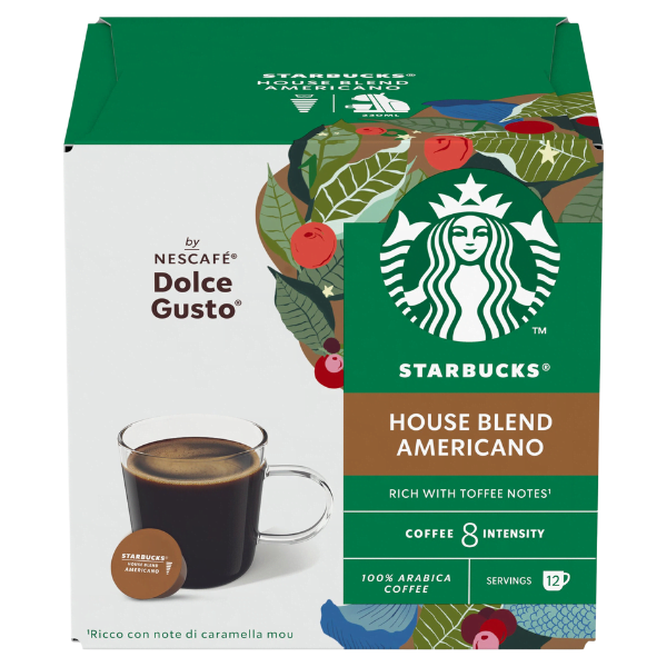 Starbucks House Blend Americano Dolce Gusto Coffee Pods- 12 serving